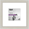 Americanflat 8x8 Picture Frame with Shatter-Resistant Glass - Use as 4x4 Frame with Mat or Display 8x8 Photo Without Mat - Signature Collection - Square Frames for Tabletop and Wall - Light Wood by Americanflat
