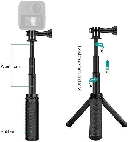 GEPULY Mini Hand Grip Short Selfie Stick Tripod Stand for GoPro Action Cams - Image 2
