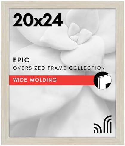 Americanflat 20x24 Poster Frame - Engineered Wood with Polished Plexiglass - Wide Picture Frame for Vertical or Horizontal Wall Display - Epic Collection - Light Wood by Americanflat