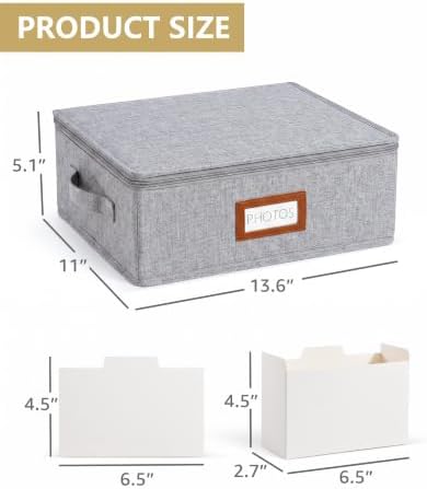 HULISEN Photo Storage Box, Photo Organizer for 2000 4x6 Pictures, Grey - Image 4