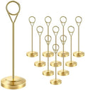 Radezon 12 Pcs Gold Table Number Holders, 6 Inch Tall Place Card Holders for Table, Sturdy Photo Picture Holders with Anti-Tip Base for Wedding Reception, Party, and Event Centerpiece by Radezon