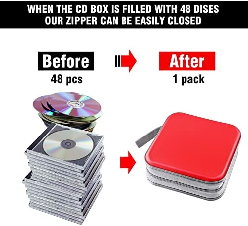 48‑Capacity Hard Plastic CD/DVD Binder for Car, Home & Travel - Image 4