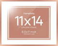 Homeforia 11x14 Rose Diploma Frame, High-End Metal, 8.5x11 Mat, Glass by Homeforia