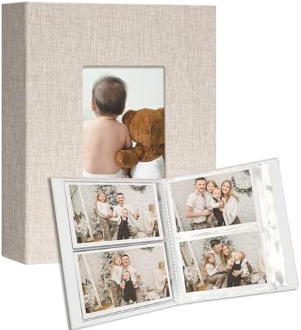 Vienrose 4x6 Small Photo Album, 2 Pack, 200 Photos, Beige by Vienrose