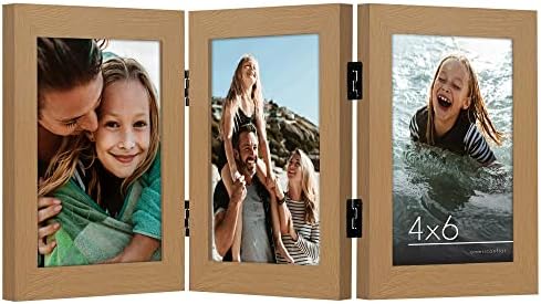 Americanflat 4x6 Hinged Triple Picture Frame - Engineered Wood - Dark Oak by Americanflat