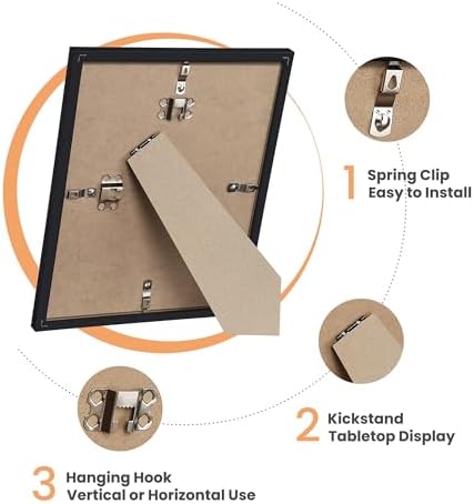 upsimples Picture Frames set of 19, Including 8x10, 5x7, 4x6 Rustic Frame - Image 4