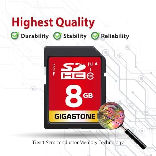 GIGASTONE 8GB SD Card 100-Pack UHS-I U1 Class 10 SDHC Memory Card, Speed Up to 80MB/s, Full HD Video Kodak Olympus Digital Camera, with 100 Mini Cases - Image 7