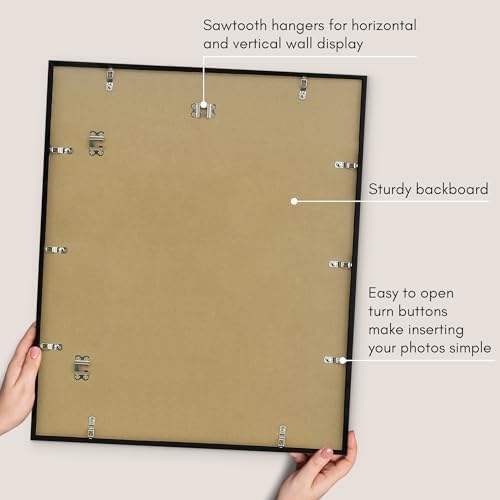 Americanflat 20x24 Poster Frame - Matted to 16x20 - Slim Molding - Black - Image 6