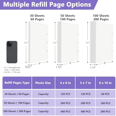 9x11 Self-Adhesive Photo Album Refill Pages, 3-Ring, 200 Pages - Image 4