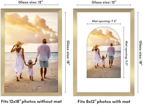 Americanflat 8x12 Poster Frame - Engineered Wood - Gold - Image 2