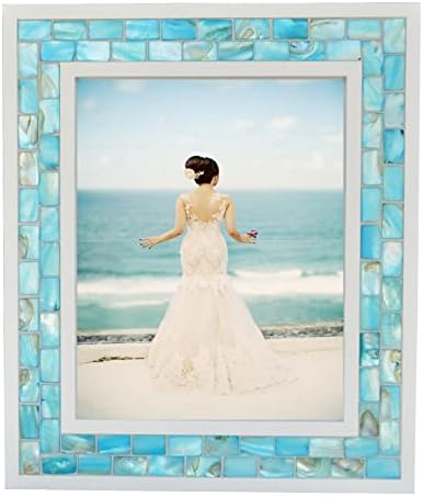 Beach Picture Frame 8x10 Blue,Mother of Pearl Picture Frame,1pc by GIFTME5