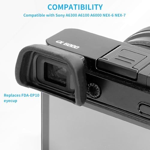 2 Pack Camera Eyecup Viewfinder Protector Eyepiece Compatible for Sony A6300 A6100 A6000 NEX-6 NEX-7 Replaces FDA-EP10 Eyepiece - Image 2