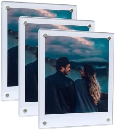 3.5x4.25” Magnetic Polaroid Picture Frame, Fridge Magnet Frame for Polaroid Now i-Type/600/SX-70/OneStep+/Instax Square Wide 300/200/210 Photo [3 Packs 6 Panels] by SULEPE