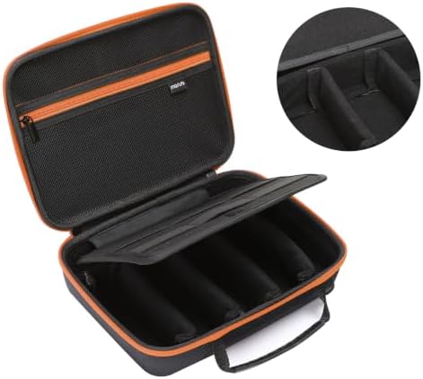 MOSISO Camera Case, Hard Travel Carrying Action Camera Case, Black & Orange - Image 3