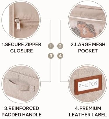 Photo Storage Box, 2000 4x6 Photo Organizer with 8 Dividers, Brown - Image 3