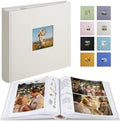1DOT2 Photo Album with Writing Space, 100 Pages, Linen Cover, Beige by 1DOT2