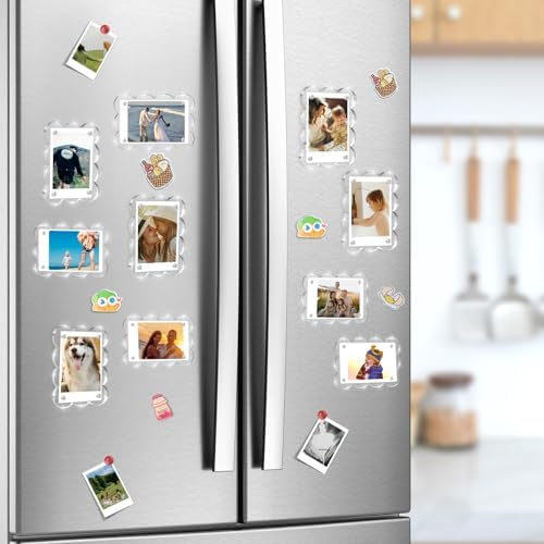 10 Pack 2.36 x 3.54 Acrylic Magnetic Frames Refrigerator Scalloped - Image 2
