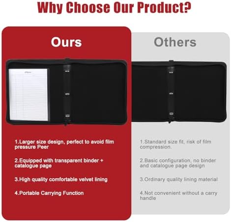 eTone Film Negative Storage Box Acid Free Archival Film Bag Album Protector 3 Ring Film Negative Sleeves Binder for 135 35mm 120 4x5 8x10 Negative Sleeves - Image 2