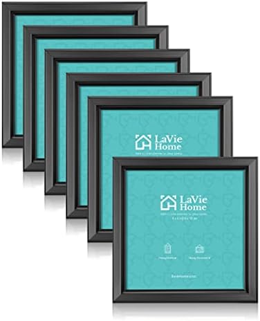 LaVie Home 4x4 Picture Frames (6 Packs, Black) Simple Designed Photo Frame with High Definition Glass for Wall Mount & Table Top Display, Set of 6 Classic Collection by LaVieHome
