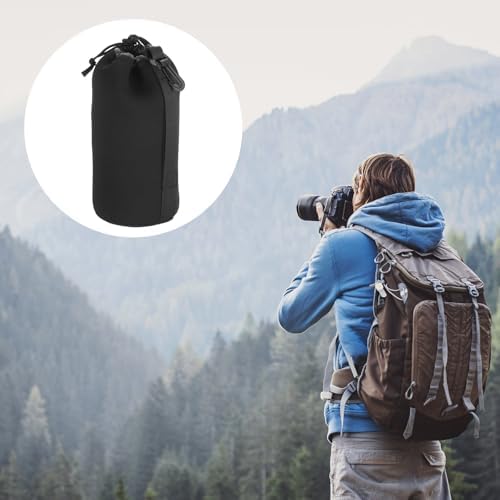 PATIKIL Camera Lens Bag, 2x 3.5" IDx9.8 H Neoprene Lens Pouch with Thick Protective Lenses for DSLR, Black - Image 7