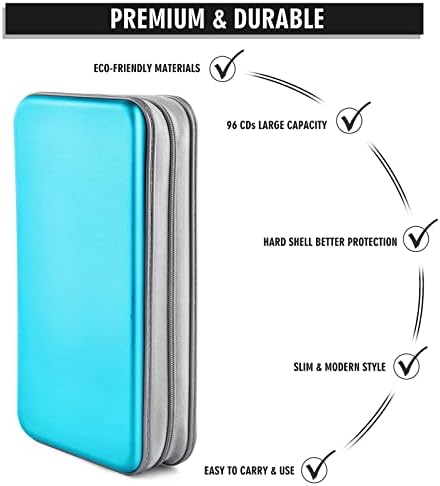 96‑Capacity Hard Plastic CD/DVD Binder for Car, Home & Travel - Image 3