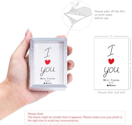 Small Picture Frame 2x3 6 Pack, Magnetic Photo Frames for Fridge and Tabletop Desk Decor, Cute Wallet Size Colored Picture Frames for School Locker, Family Baby Photo, Silver - Image 4