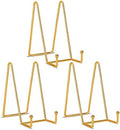Decolore 6 inch 3 Pack Gold Metal Display Stands Plate Stands Plate Holder Display Stands for Picture, Decorative Plate, Book, Photo Easel, Artistic Work by Decolore