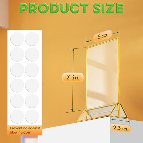 Gold Frames 5X7 Acrylic Sign Holder Double-Sided Picture Frames - Image 2
