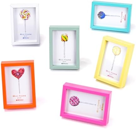 Small Picture Frame 2x3 6 Pack, Magnetic Photo Frames for Fridge and Tabletop Desk Decor, Cute Wallet Size Colored Picture Frames for School Locker, Family Baby Photo, Mix Colors - Image 6