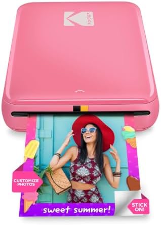 KODAK Step Instant Smartphone Photo Printer, Portable Mini Color Wireless Mobile Printer, Zink 2x3” (5.1x7.5 cm) Sticky-Back Photos, Bluetooth Compatible with iOS & Android Devices, Editing App, Pink by Unknown