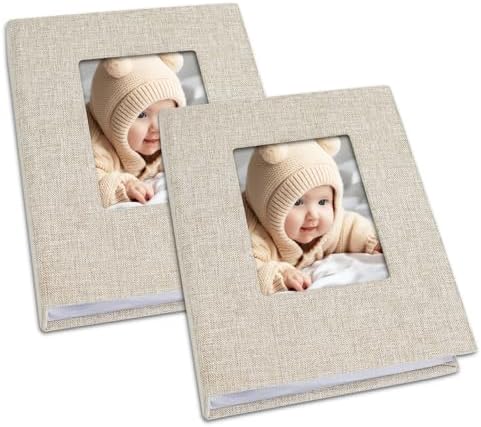 Vienrose 4x6 Mini Photo Album, 2 Pack, 52 Photos, Beige by Vienrose