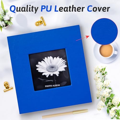 Popotop Photo Album 4x6 100 Photos with Writing Space, Leather Cover Album with Display Picture Window, Photo Book for Wedding Family Baby Gift - Image 2