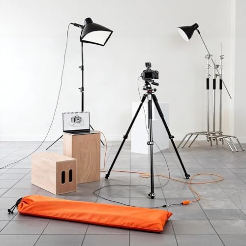 2 Pcs 18 x 10 Inch Tripod Monopod Case Bag, Oxford Cloth Foldable Tripod Carrying Case Bag with Drawstring, Fits Speaker/Light Stand/Studio/Outdoor/Travel/Camping, Orange - Image 6
