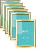 LaVie Home 5x7 Picture Frames (6 Pc, Gold) Simple Designed Photo Frame with High Definition Glass for Wall Mount & Table Top Display, Set of 6 Classic Collection by LaVieHome