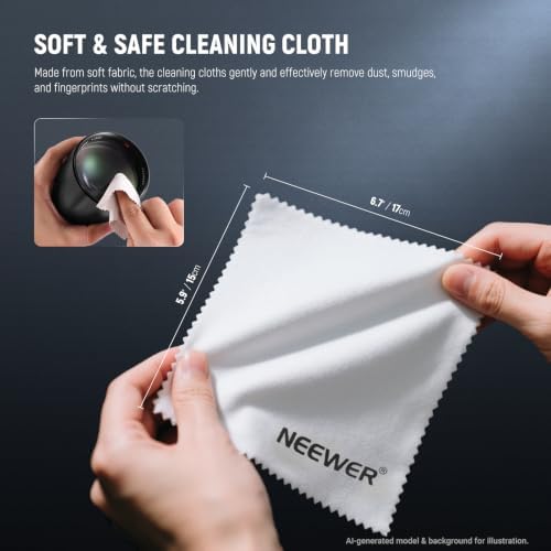 NEEWER 16 in 1 Camera Lens Cleaning Kit, Brush + Air Blower + Cleaning Swab for 24mm Full Frame Sensor + 1x Cleaner Spray + 2X Cloth + 10x Wet Lenses Wipe, HM-44 - Image 5