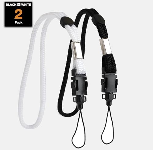 2 Pack Camera & Cell Phone Wrist Strap (Lanyard Style) Adjustable with Quick-Release. (Black & White Set) - Image 2