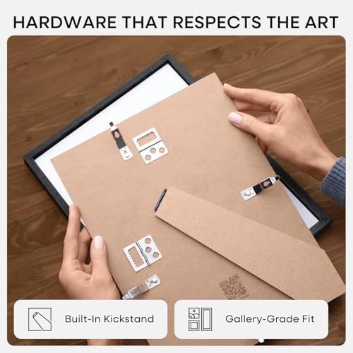 Homeforia A5 Black Oak Picture Frame, High-End Wood, A6 Mat, Glass - Image 5