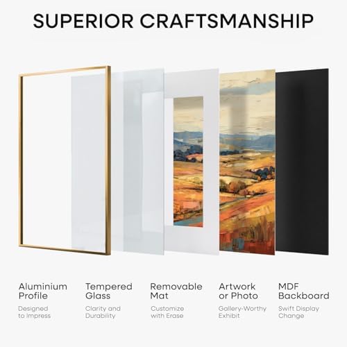 Homeforia 8x24 Bronze Panoramic Picture Frame, High-End Metal, Glass - Image 7