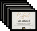 8.5x11 Picture Frame Set of 6, Certificate Document Frame, Diploma Frame, Display Pictures 8.5x11 Without Mat, Black by BSRHOME