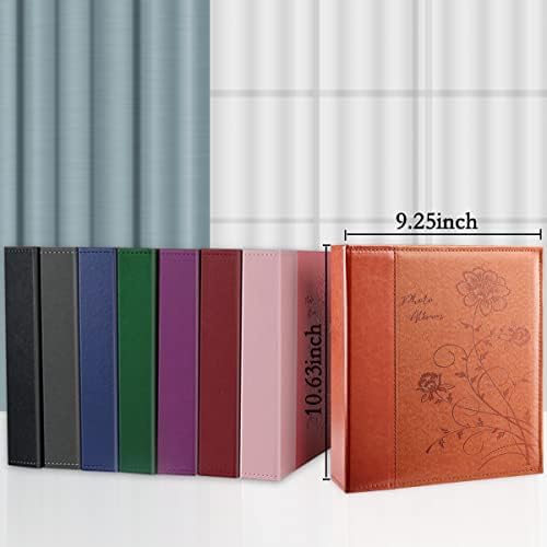 Photo Album 8x10 Clear Pages Pockets Leathe Cover Slip Slide in Photo Album Holds 50 Vertical 8x10 Photos Picture Book for Wedding Family (Red) - Image 6