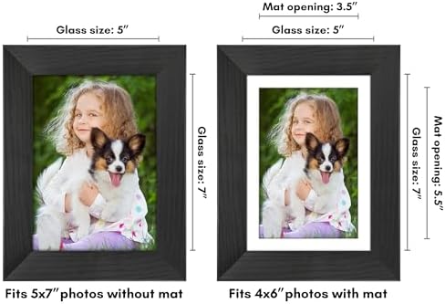 Americanflat 5x7 Picture Frame - Matted to 4x6 - Engineered Wood - Black - Image 2