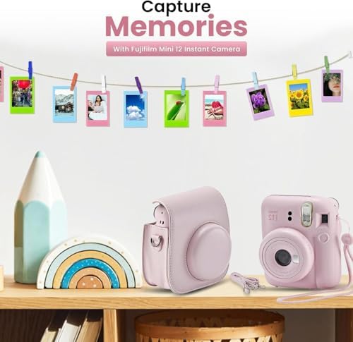 Fujifilm Instant Mini 12 Camera + Accessory Bundle & Compatible Custom Case + Fuji Instant (20 Shots) Designer Mini Photo Album (60 Pockets) (Blossom Pink) - Image 2