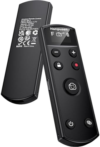for Fujifilm Camera Remote Control, Hanpusen Rechargeable Wireless Shutter Release with OLED Screen for Fujifilm X100 VI/X-M5/X-T30 II/X-E5/X-T5/X half/X-H2S/X-T30/X-T4/X-T3/X-S20/X-S10/X-T50/X-H2 by HANPUSEN