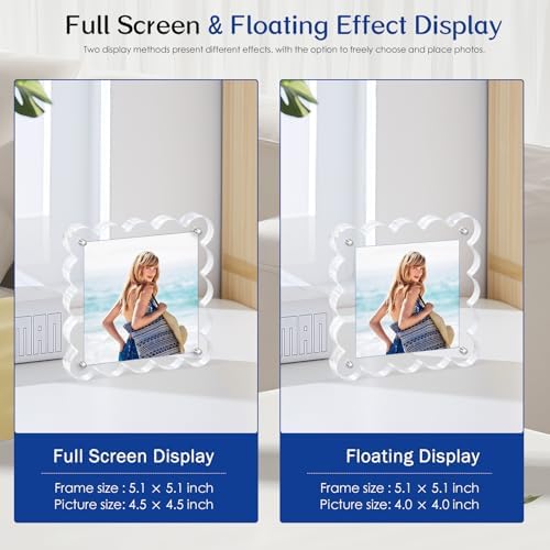 Acrylic Magnetic Picture Frames 4x4-2pack Square Photo Frame - Image 5