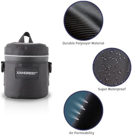 Camera Lens Case Lens Bag Compatible (3.35" x 3.74"(Nylon, Black)) - Image 2