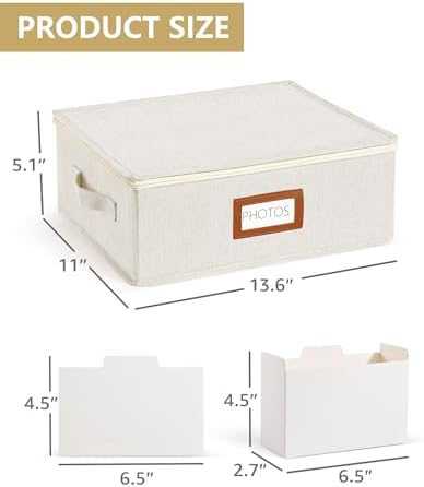 HULISEN Photo Storage Box, Photo Organizer for 2000 4x6 Pictures, Beige - Image 4