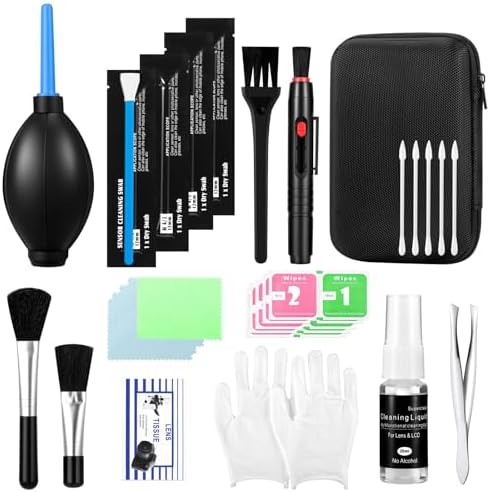 Camera Lens Cleaning Kit - Mirrorless and DSLR Camera Cleaning Kit, Including Lens Paper/Blower, Cotton swabs, dust Free Cloth, Lens Pen, Cleaning Brush - Image 2