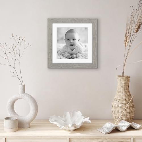 Americanflat 10x10 Picture Frame - Matted to 8x8 - Grey Wood - Image 6