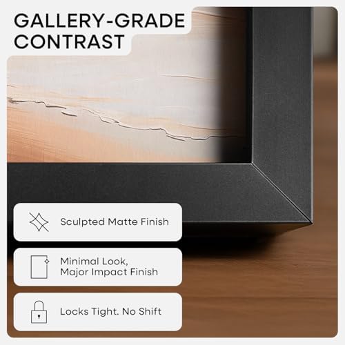 Homeforia 18x24 Black Poster Frame, High-End Metal, 16x20 Mat, Glass - Image 3