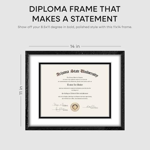 Homeforia 11x14 White Oak Diploma Frame, High-End Wood, 8.5x11 Mat, Glass - Image 5